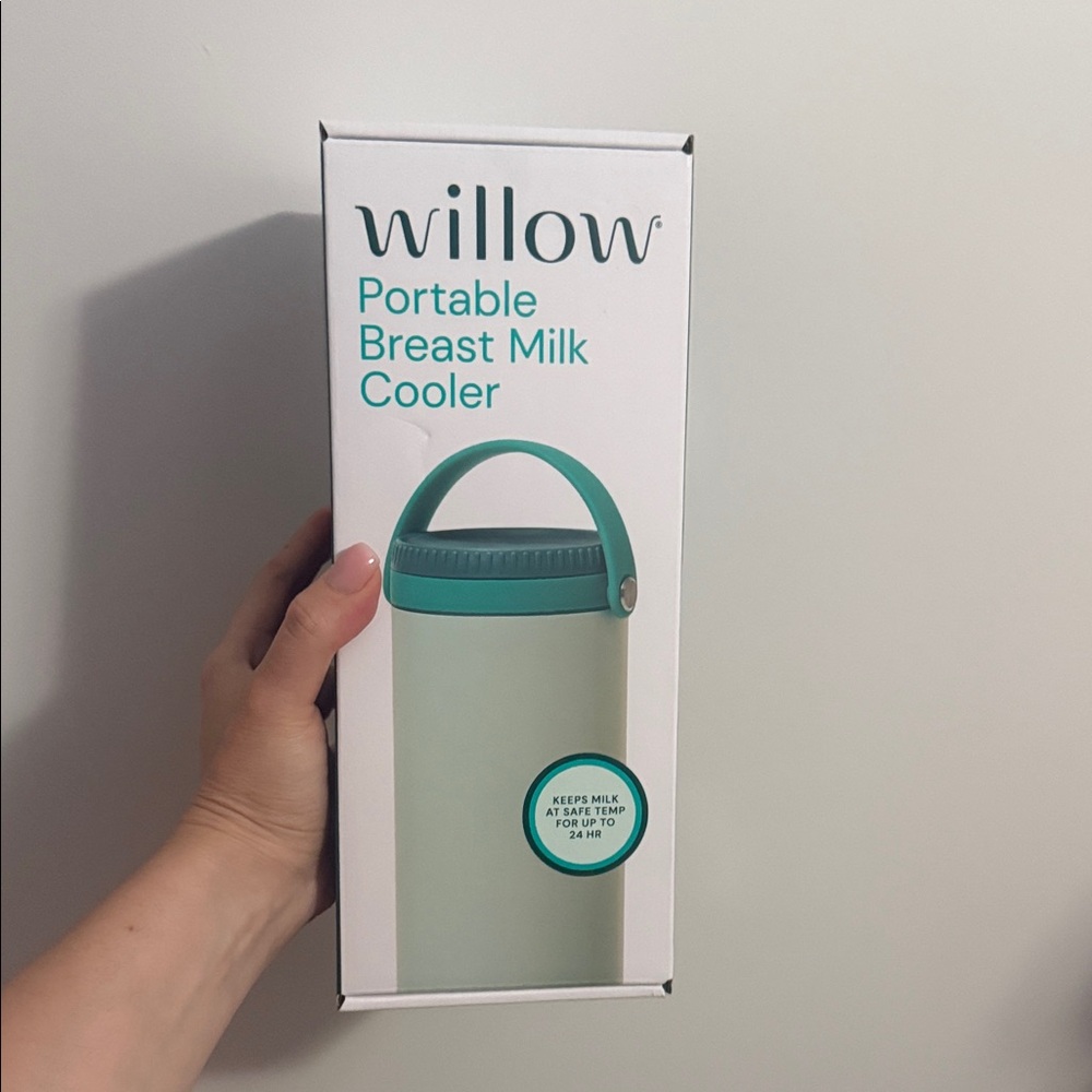 Willow Teal and White Breast Milk Cooler